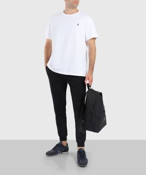 White t-shirt with logo application