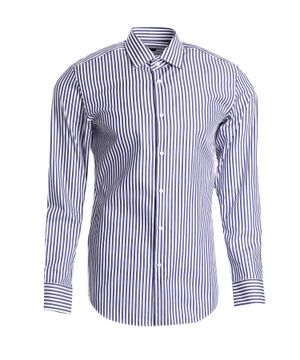 Stripe printed shirt in white and blue