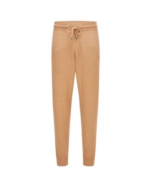 Elastic waist track pants in brown