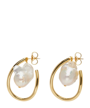 Pearl embellished gold-tone earrings