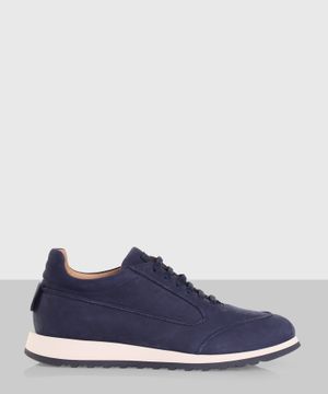 Leather sneakers in blue