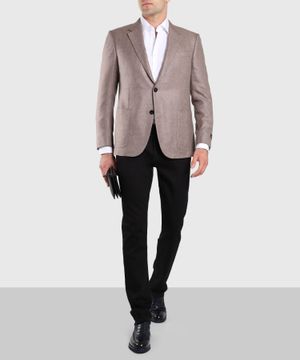 Straight-fit blazer in light-brown