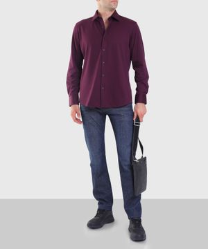 Purple color shirt with classic collar