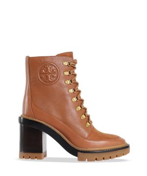 Logo detail ankle boots in brown