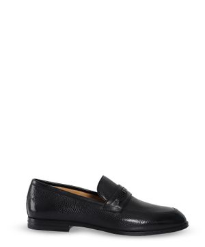 Black loafers with logo detail