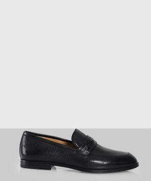 Black loafers with logo detail