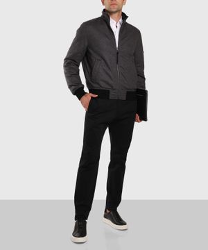 Grey jacket with elastic waist