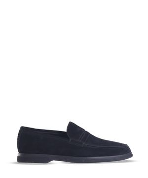 Navy suede loafer