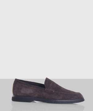 Brown suede loafer