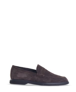 Brown suede loafer