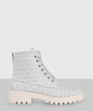 Logo printed boots in grey