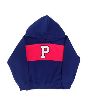 Logo applique hoodie in blue