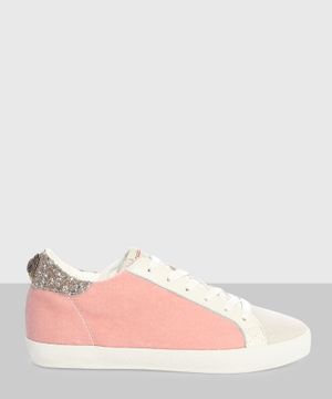 ''Lexi Eagle'' velvet side design sneakers in pink