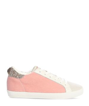 ''Lexi Eagle'' velvet side design sneakers in pink