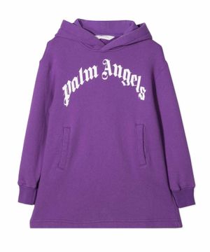 Logo printed hoodie in purple