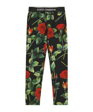 Rose-print leggings