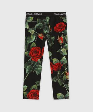 Rose-print leggings