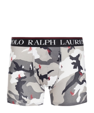 Camouflage print briefs in grey
