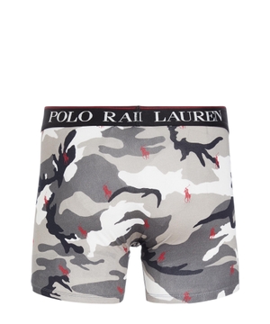 Camouflage print briefs in grey
