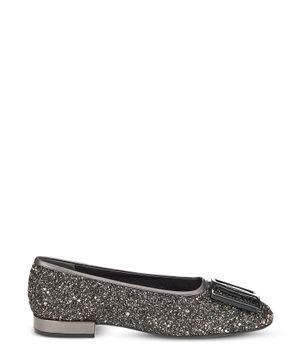 Black flats with glitter effect