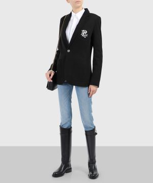 Black blazer with logo application