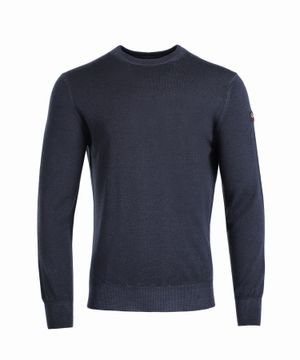 Blue jumper with round neck