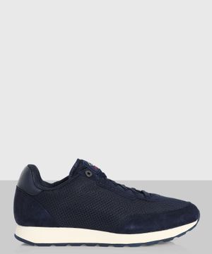 Blue sneakers with lace-up design