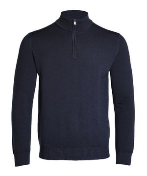 Zip fastening collar sweater in navy