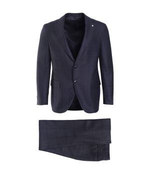 Checkered suit in navy