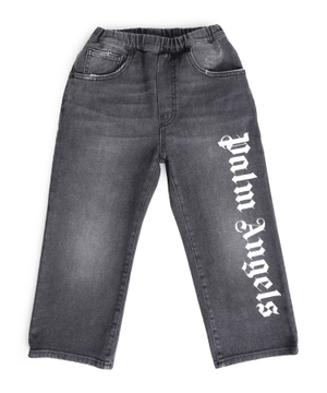 Elastic waist jeans in gray