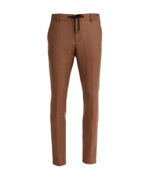 Elastic waist trousers in brown