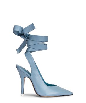 Sky blue ''Venus'' mules with ankle strap