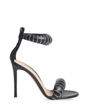 Leather sandals "Bijoux Crystal" in black