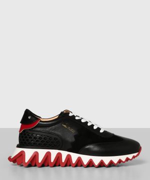 Black leather "Loubishark Donna" sneakers