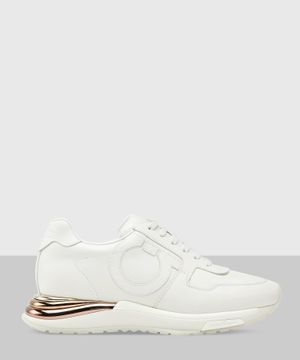 ''The Brooklyn'' metallic heel detail sneakers in white