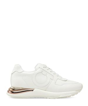 ''The Brooklyn'' metallic heel detail sneakers in white