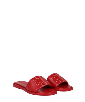 Red sandals with logo applique