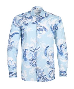 Paisley print shirt in light blue 