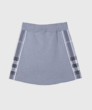 Elastic waist plaid skirt in gray 