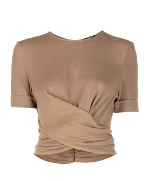 Brown cotton crop top