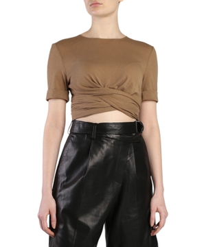 Brown cotton crop top