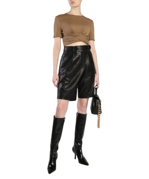 Brown cotton crop top