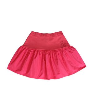 Pink ruffle skirt with logo detail