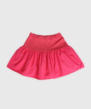 Pink ruffle skirt with logo detail