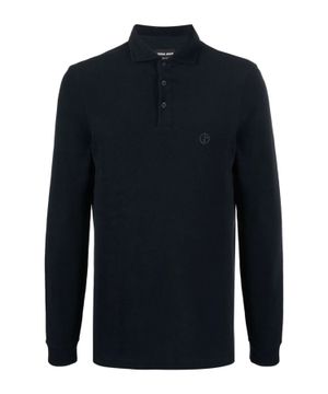 Embroidered logo long sleeve polo shirt