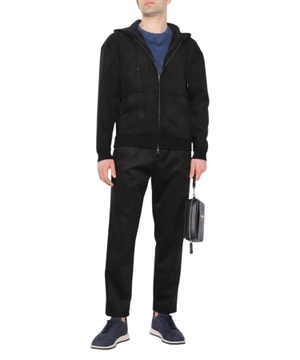 Drawstring waist trousers in black