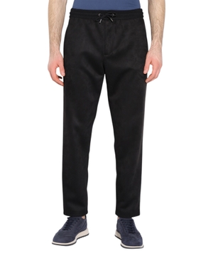 Drawstring waist trousers in black