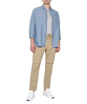 Zip fastening denim shirt in blue