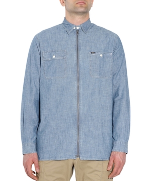 Zip fastening denim shirt in blue