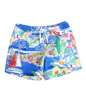 All-over multicolor printed shorts